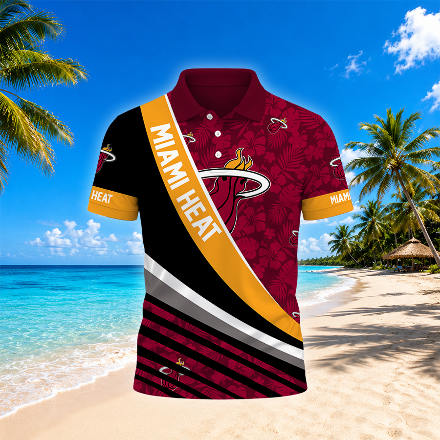 [HOT DEAL] NEW CUSTOMIZED NBA20 MHE MIAMI HEAT POLO SHIRT