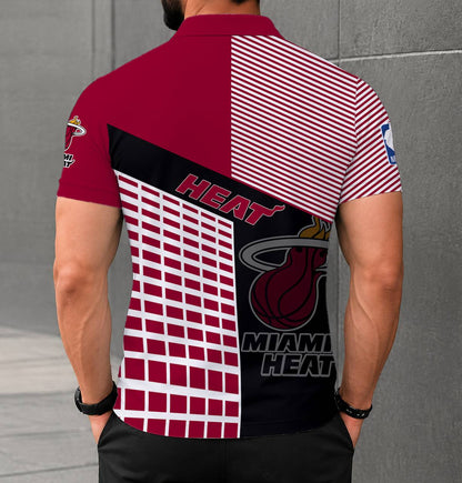 LIMITED EDITION - NEW CUSTOMIZED NBA20 MHE MIAMI HEAT POLO SHIRT