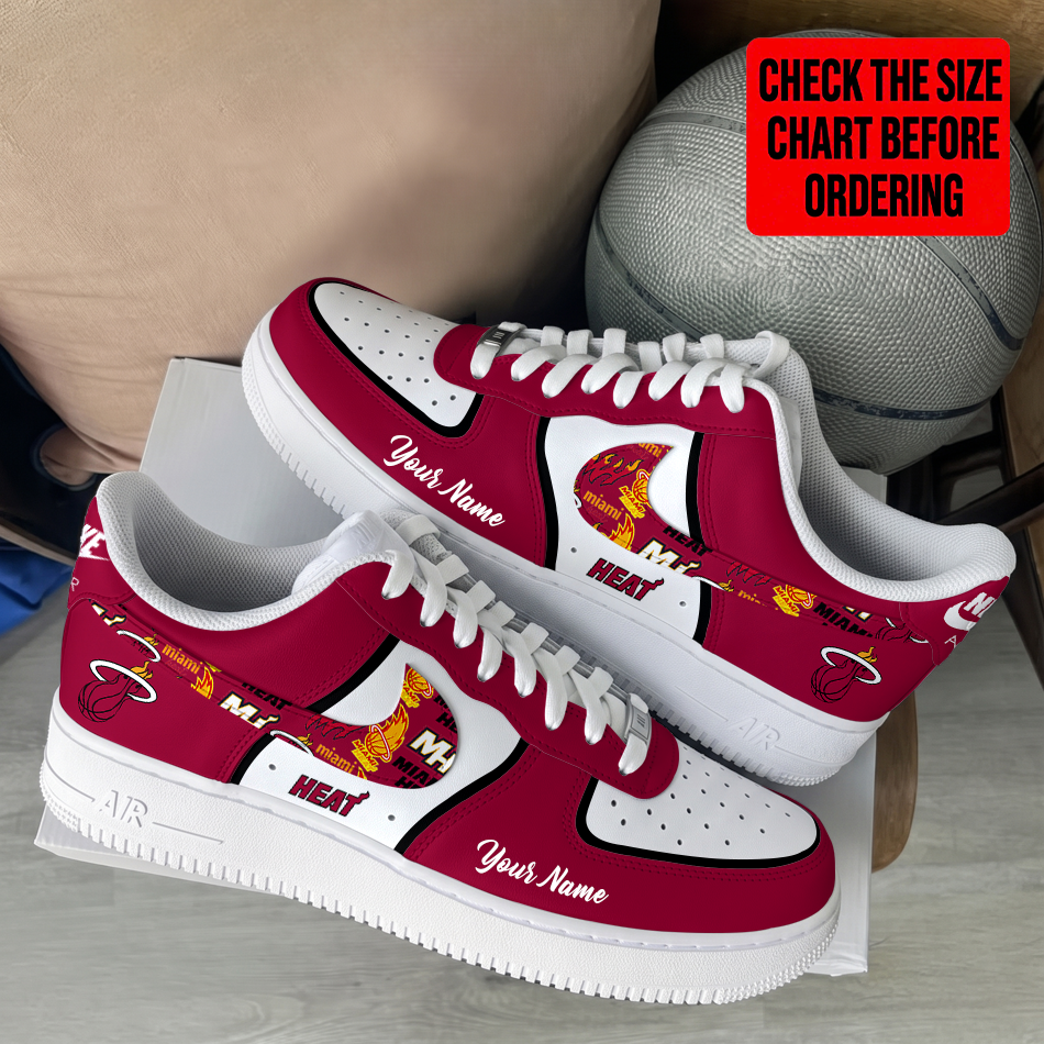 LIMITED EDITION - NEW CUSTOMIZED NBA20 MHE MIAMI HEAT AF1 SHOES