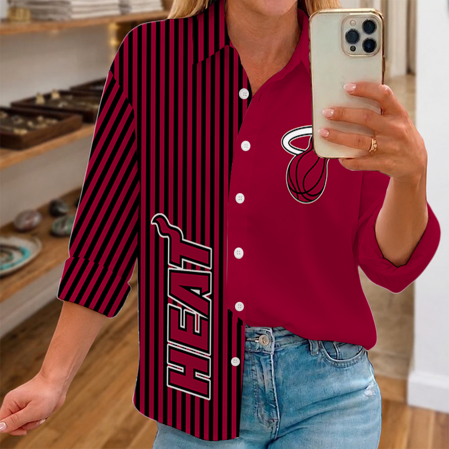 LIMITED EDITION - NEW CUSTOMIZED NBA20 MHE MIAMI HEAT WOMEN CASUAL SHIRT FOR FAN