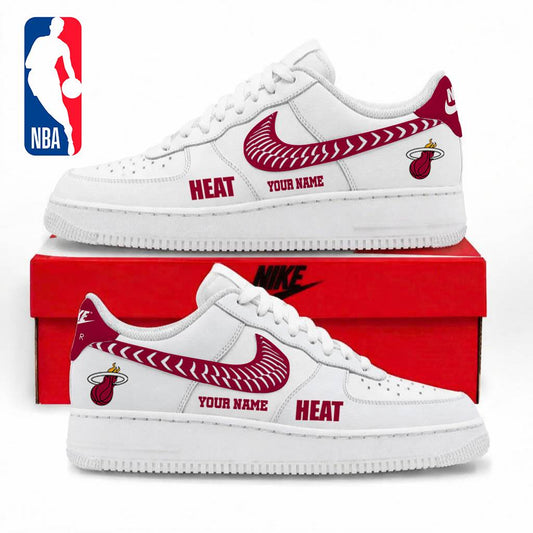 LIMITED EDITION - NEW CUSTOMIZED NBA20 MHE MIAMI HEAT AF1 SNEAKERS