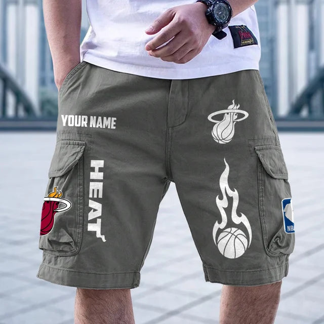 [HOT DEAL] NEW CUSTOMIZED NBA20 MHE MIAMI HEAT CARGO SHORTS