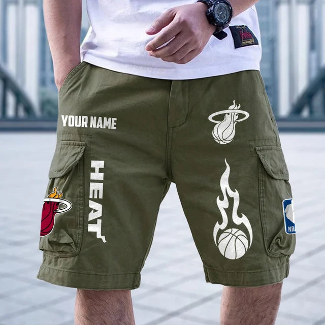 [HOT DEAL] NEW CUSTOMIZED NBA20 MHE MIAMI HEAT CARGO SHORTS