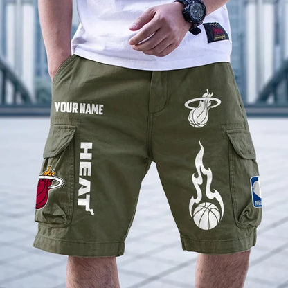 [HOT DEAL] NEW CUSTOMIZED NBA20 MHE MIAMI HEAT CARGO SHORTS