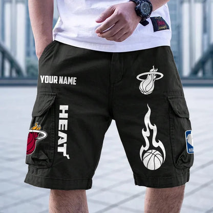 [HOT DEAL] NEW CUSTOMIZED NBA20 MHE MIAMI HEAT CARGO SHORTS