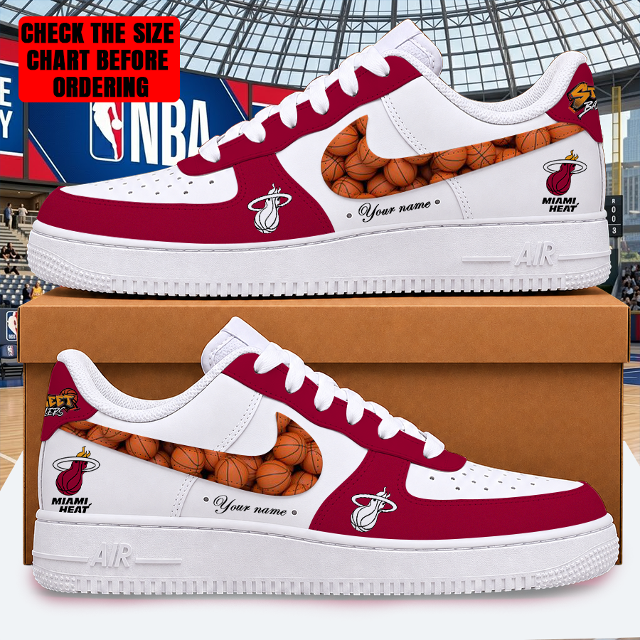 LIMITED EDITION - NEW CUSTOMIZED NBA20 MHE MIAMI HEAT AF1 SHOES