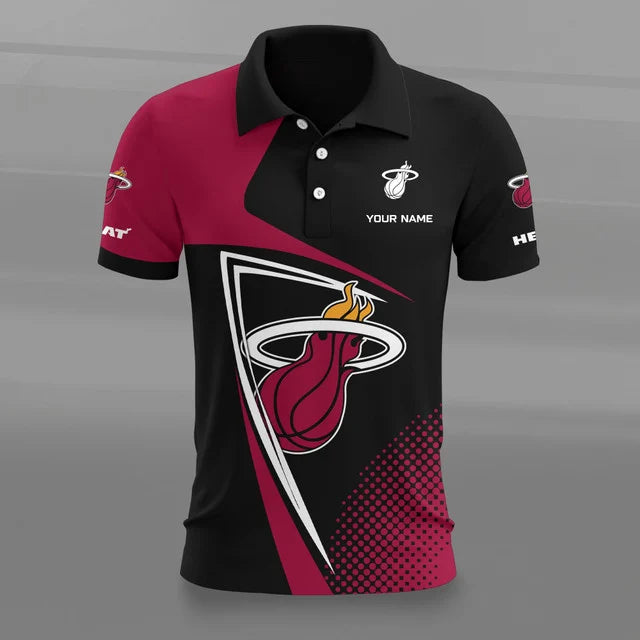 [HOT DEAL] NEW CUSTOMIZED NBA20 MHE MIAMI HEAT POLO SHIRT