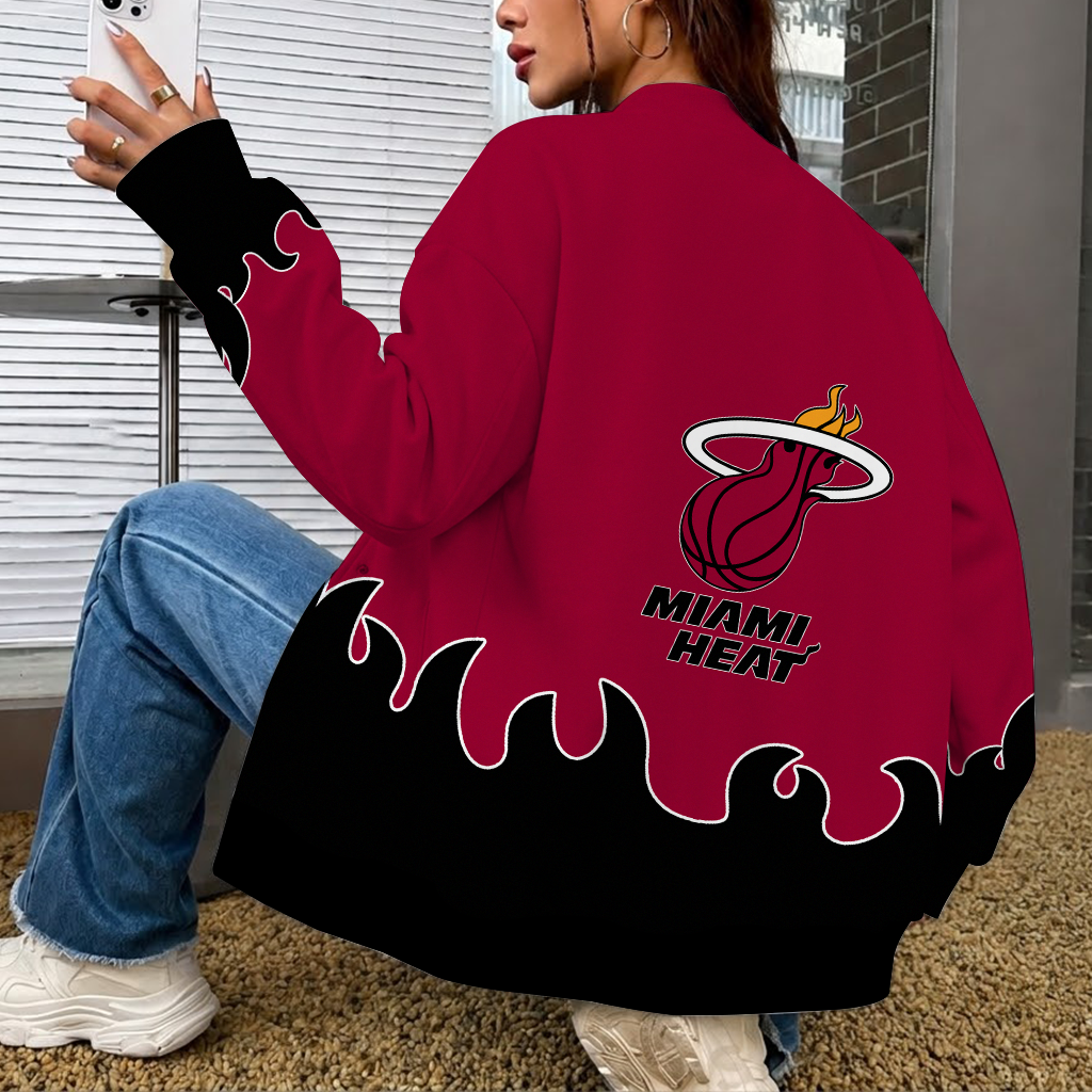 LIMITED EDITION - NEW CUSTOMIZED NBA20 MHE MIAMI HEAT BASEBALL JACKET, SATIN VARSITY JACKET