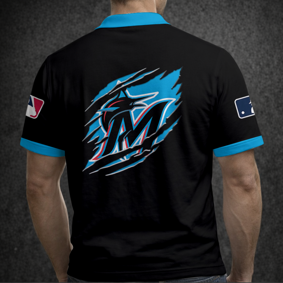 [FLASH SALE] NEW CUSTOMIZED MLB20 MMS MIAMI MARLINS POLO SHIRT