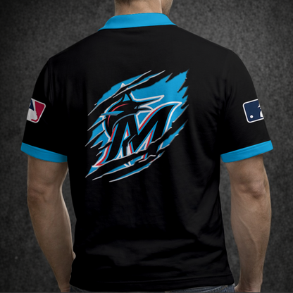 [FLASH SALE] NEW CUSTOMIZED MLB20 MMS MIAMI MARLINS POLO SHIRT