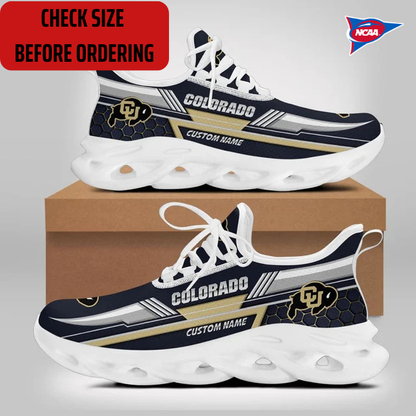 ELITE EDITION - NEW CUSTOMIZED NCAA FBS20 CRB COLORADO BUFFALOES CLUNKY SNEAKERS