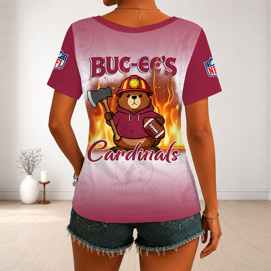 [SPECIAL OFFER] NEW CUSTOMIZED NFL20 ARC ARIZONA CARDINALS BUC-EE'S V-NECK FEMALE SHIRT