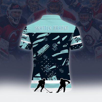 [SUPER SALE] NEW CUSTOMIZED NHL20 STK SEATTLE KRAKEN POLO SHIRT