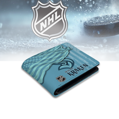 [SUPER SALE ] NEW CUSTOMIZED NHL20 STK SEATTLE KRAKEN LEATHER WALLET