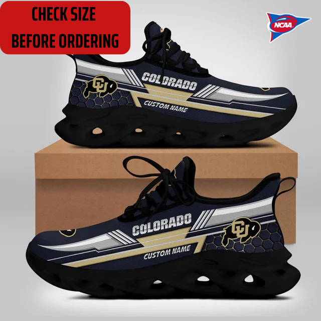 ELITE EDITION - NEW CUSTOMIZED NCAA FBS20 CRB COLORADO BUFFALOES CLUNKY SNEAKERS