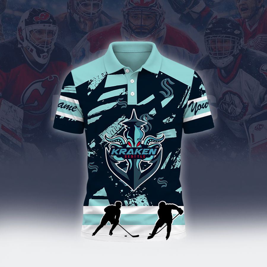 [SUPER SALE] NEW CUSTOMIZED NHL20 STK SEATTLE KRAKEN POLO SHIRT