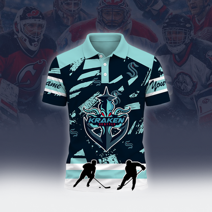 [SUPER SALE] NEW CUSTOMIZED NHL20 STK SEATTLE KRAKEN POLO SHIRT
