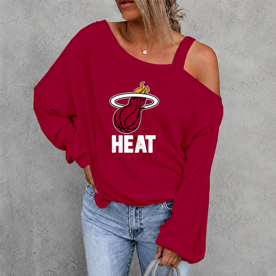 [HOT DEAL] NEW CUSTOMIZED NBA20 MHE MIAMI HEAT DROP SHOULDER SWEATSHIRT