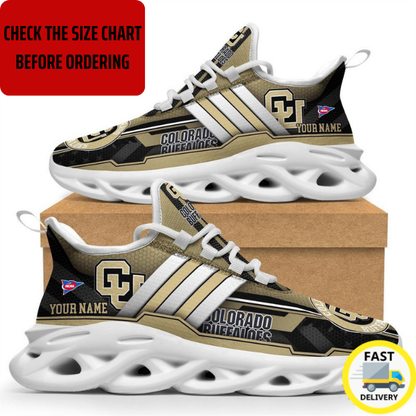 ELITE EDITION - NEW CUSTOMIZED NCAA FBS20 CRB COLORADO BUFFALOES CLUNKY SNEAKERS