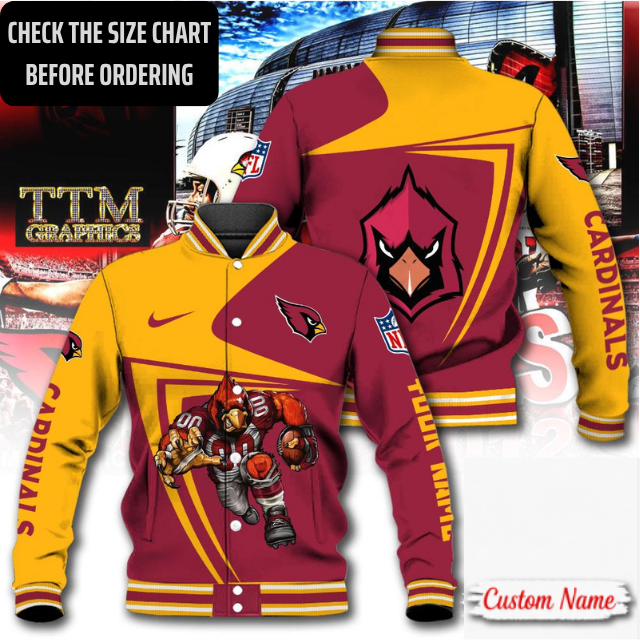 EXCLUSIVE EDITION - NEW CUSTOMIZED NFL20 ARC ARIZONA CARDINALS SATIN VARSITY & BASEBALL JACKET