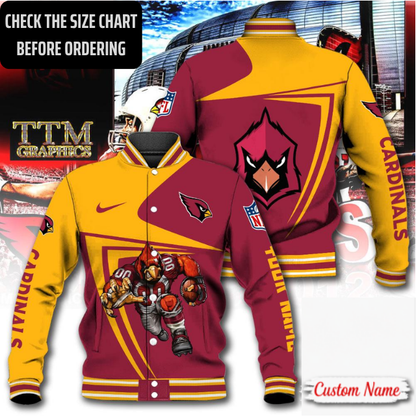 EXCLUSIVE EDITION - NEW CUSTOMIZED NFL20 ARC ARIZONA CARDINALS SATIN VARSITY & BASEBALL JACKET