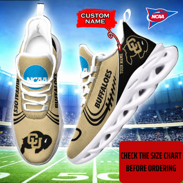 ELITE EDITION - NEW CUSTOMIZED NCAA FBS20 CRB COLORADO BUFFALOES CLUNKY SNEAKERS