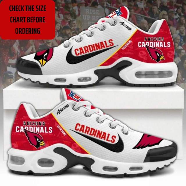 ELITE EDITION - NEW CUSTOMIZED NFL20 ARC ARIZONA CARDINALS AIR MAX PLUS SNEAKERS