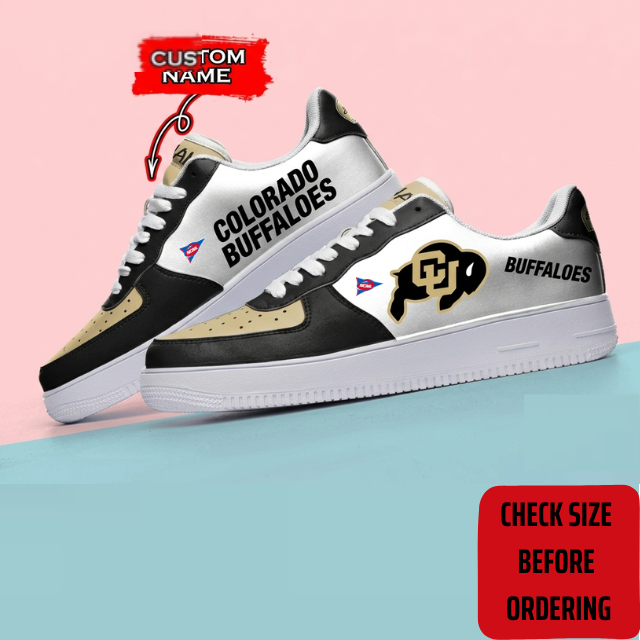 ELITE EDITION - NEW CUSTOMIZED NCAA FBS20 CRB COLORADO BUFFALOES AF1 SHOES