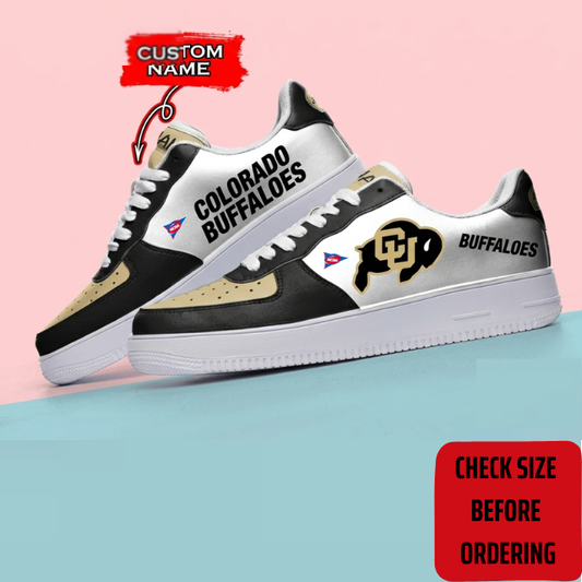 ELITE EDITION - NEW CUSTOMIZED NCAA FBS20 CRB COLORADO BUFFALOES AF1 SHOES