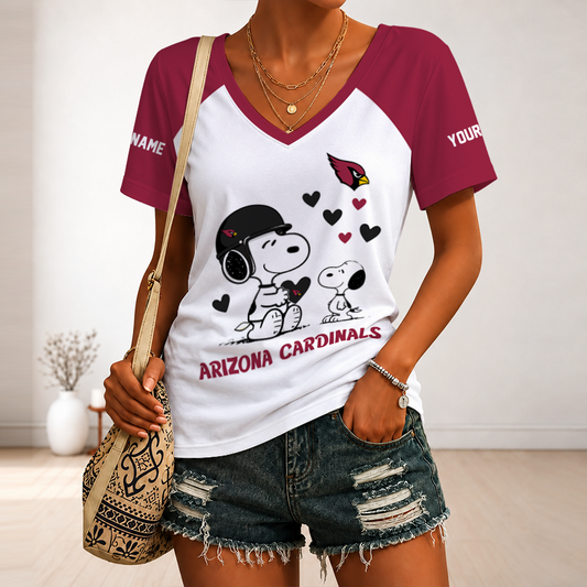 [SPECIAL OFFER] NEW CUSTOMIZED NFL20 ARC ARIZONA CARDINALS V-NECK FEMALE SHIRT