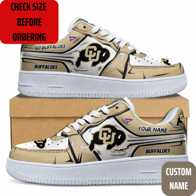 VIRAL EDITION - NEW CUSTOMIZED NCAA FBS20 CRB COLORADO BUFFALOES AF1 SHOES