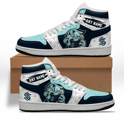 VIRAL EDITION - NEW CUSTOMIZED NHL20 STK SEATTLE KRAKEN AIR JORDAN SNEAKERS
