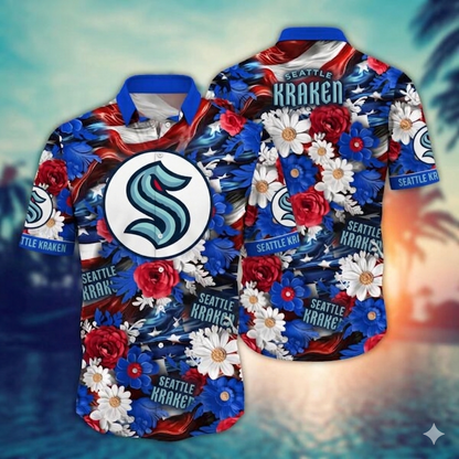 VIRAL EDITION - NEW CUSTOMIZED NHL20 STK SEATTLE KRAKEN INDEPENDENCE DAY UNISEX HAWAIIAN SHIRT