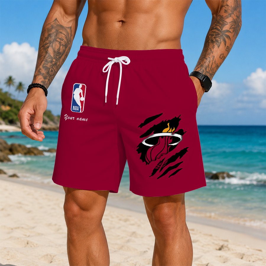 LIMITED EDITION - NEW CUSTOMIZED NBA20 MHE MIAMI HEAT SHORT PANTS