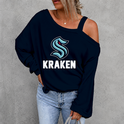 [SUPER SALE] NEW CUSTOMIZED NHL20 STK SEATTLE KRAKEN DROP SHOULDER SWEATSHIRT