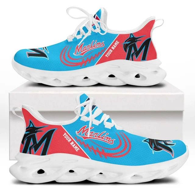 LIMITED EDITION - NEW CUSTOMIZED MLB20 MMS MIAMI MARLINS PREMIUM CLUNKY SNEAKERS