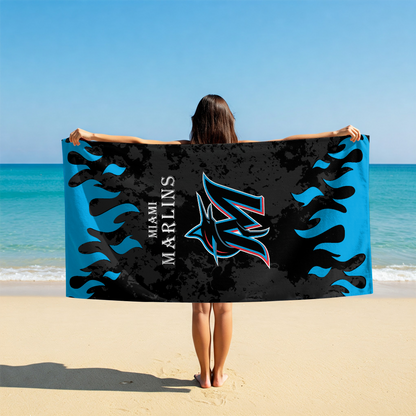 LIMITED EDITION - NEW CUSTOMIZED MLB20 MMS MIAMI MARLINS BEACH TOWEL FOR FAN
