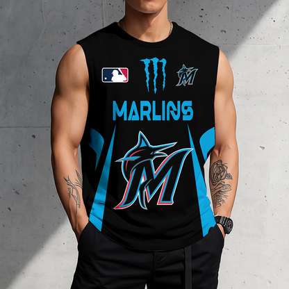 LIMITED EDITION - NEW CUSTOMIZED MLB20 MMS MIAMI MARLINS MEN'S GYM SHIRT