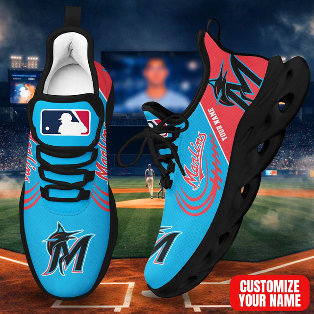 LIMITED EDITION - NEW CUSTOMIZED MLB20 MMS MIAMI MARLINS PREMIUM CLUNKY SNEAKERS