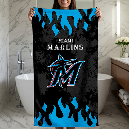 LIMITED EDITION - NEW CUSTOMIZED MLB20 MMS MIAMI MARLINS BEACH TOWEL FOR FAN