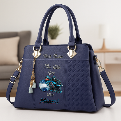 LIMITED EDITION - NEW CUSTOMIZED MLB20 MMS MIAMI MARLINS ZIP HANDBAG MULTICOLOR