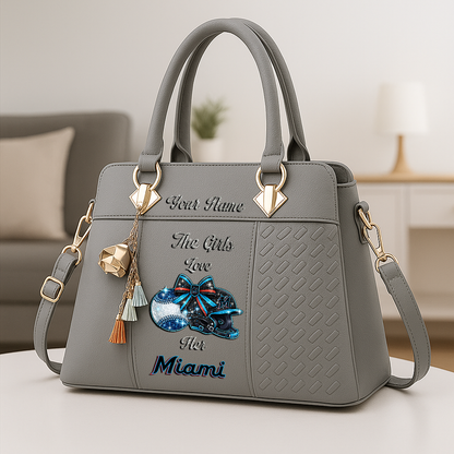 LIMITED EDITION - NEW CUSTOMIZED MLB20 MMS MIAMI MARLINS ZIP HANDBAG MULTICOLOR