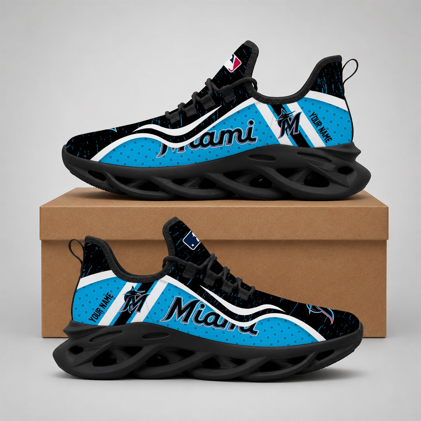 ELITE EDITION - NEW CUSTOMIZED MLB20 MMS MIAMI MARLINS MAX SOUL SHOES