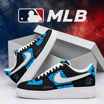 LIMITED EDITION - NEW CUSTOMIZED MLB20 MMS MIAMI MARLINS AF1 SHOES
