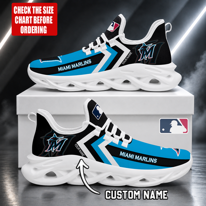 LIMITED EDITION - NEW CUSTOMIZED MLB20 MMS MIAMI MARLINS MAX SOUL SHOES