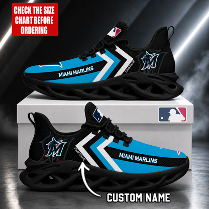 LIMITED EDITION - NEW CUSTOMIZED MLB20 MMS MIAMI MARLINS MAX SOUL SHOES