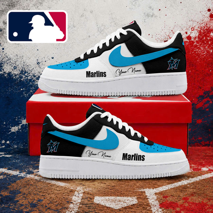 VIRAL EDITION - NEW CUSTOMIZED MLB20 MMS MIAMI MARLINS AF1 SHOES