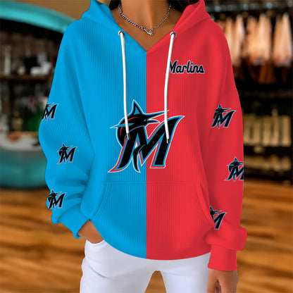 [FLASH SALE] NEW CUSTOMIZED MLB20 MMS MIAMI MARLINS RIBBED HOODIE & SWEATSHIRT