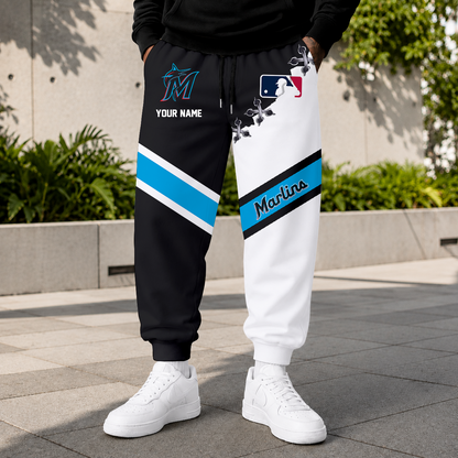 LIMITED EDITION - NEW CUSTOMIZED MLB20 MMS MIAMI MARLINS SWEATPANTS