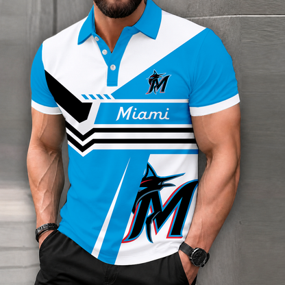 LIMITED EDITION - NEW CUSTOMIZED MLB20 MMS MIAMI MARLINS POLO SHIRT, ZIP POLO SHIRT & T-SHIRTS